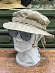 Sombrero táctico de pesca para hombre: ala redonda, protección solar