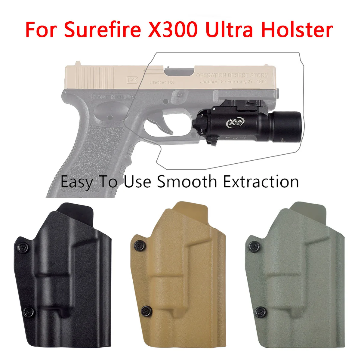 Funda Kydex ligera para Glock 9mm con SureFire X300U - imagen 4
