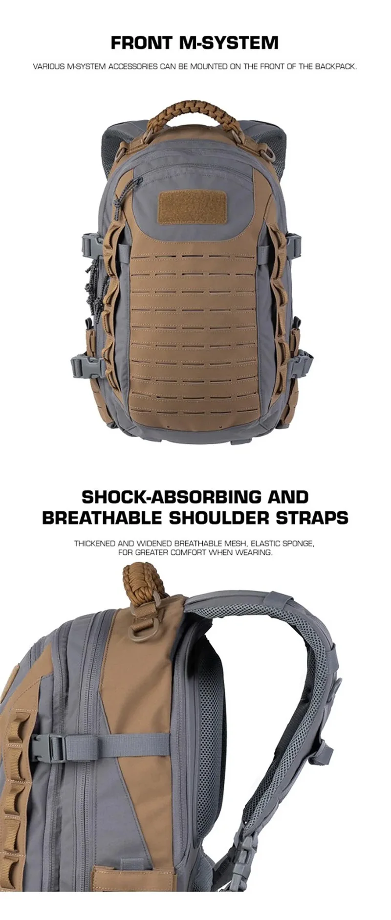 Mochila táctica MOLLE de gran volumen para aire libre y emergencias - imagen 3