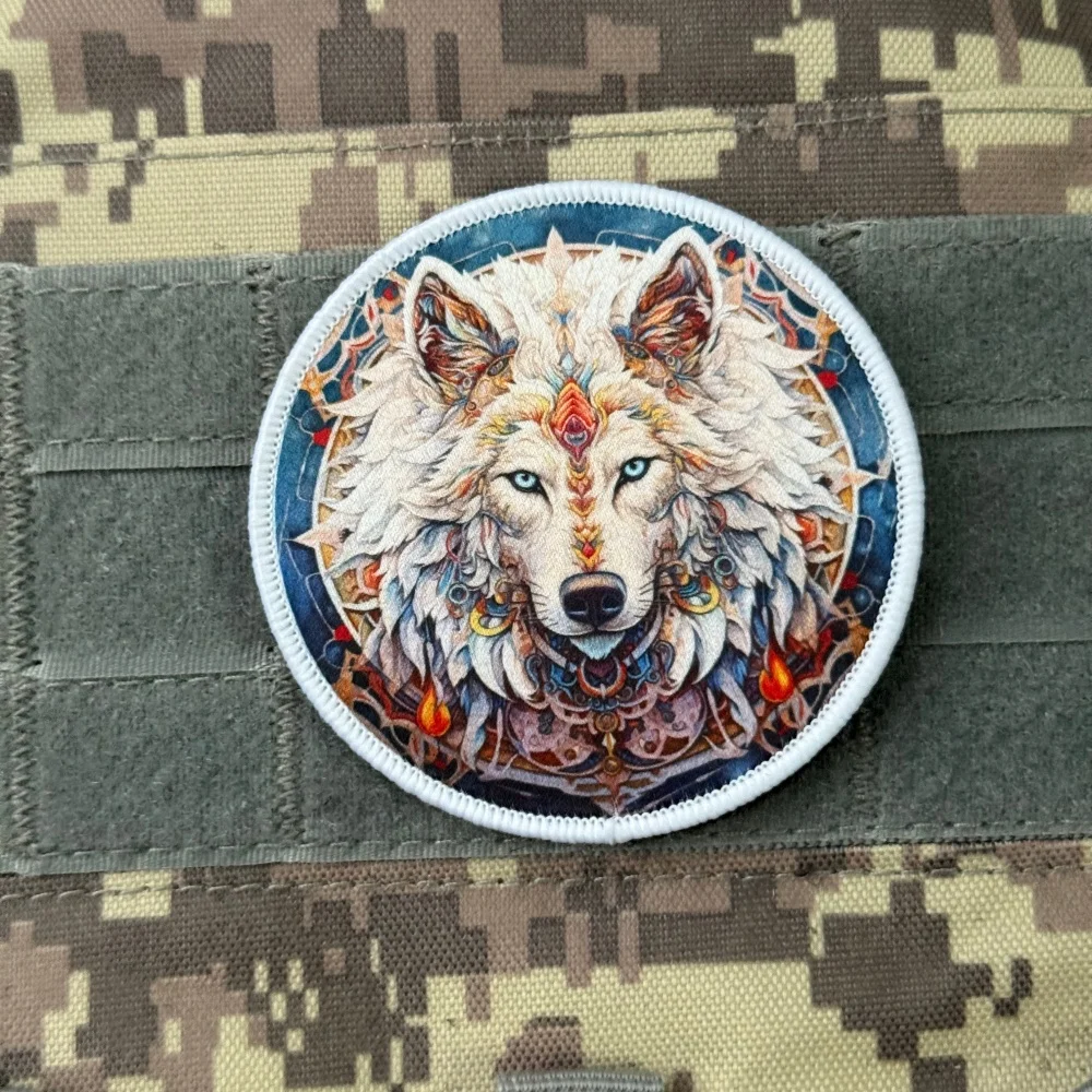 Parche táctico chevron Wolf gancho y bucle para ropa militar - imagen 3