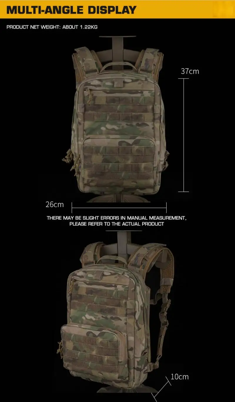 Mochila JPCR acoplada a sistema modular táctico