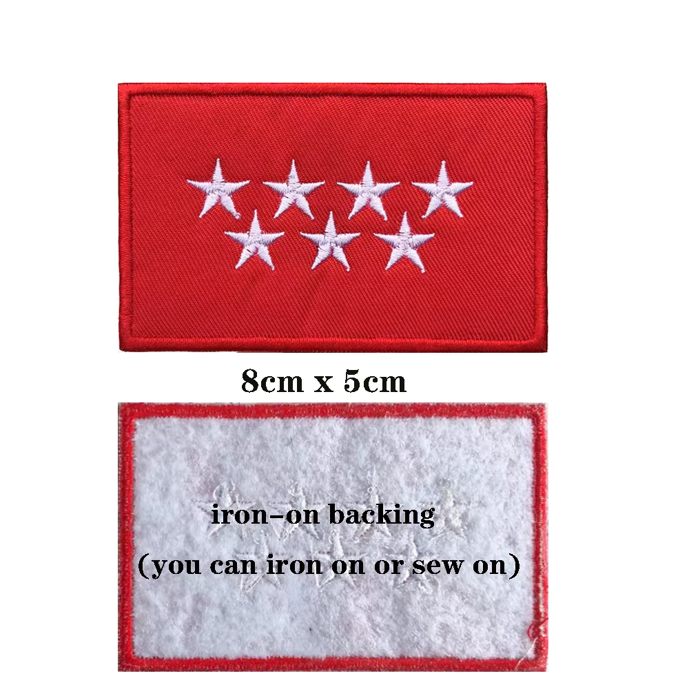 Parche bordado bandera de Madrid para brazo - planchado, gancho y lazo - imagen 3