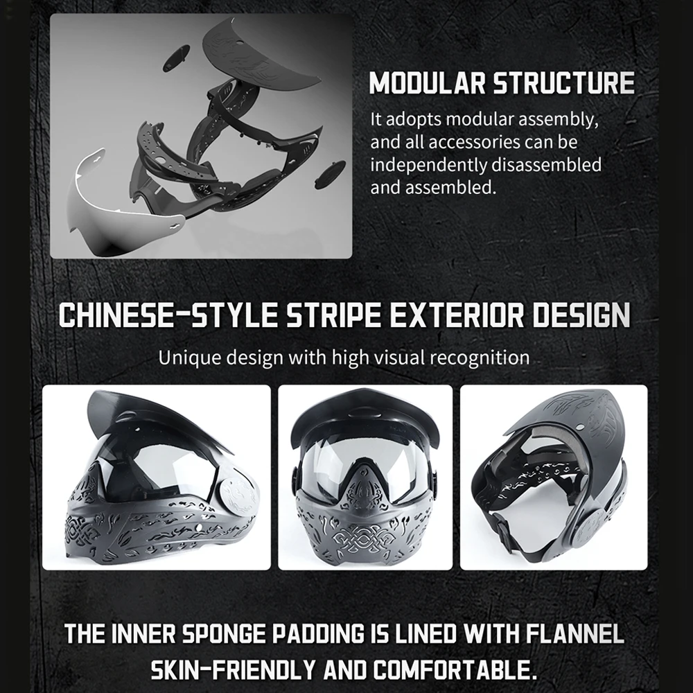 Máscara facial completa antivaho para airsoft y paintball - imagen 3