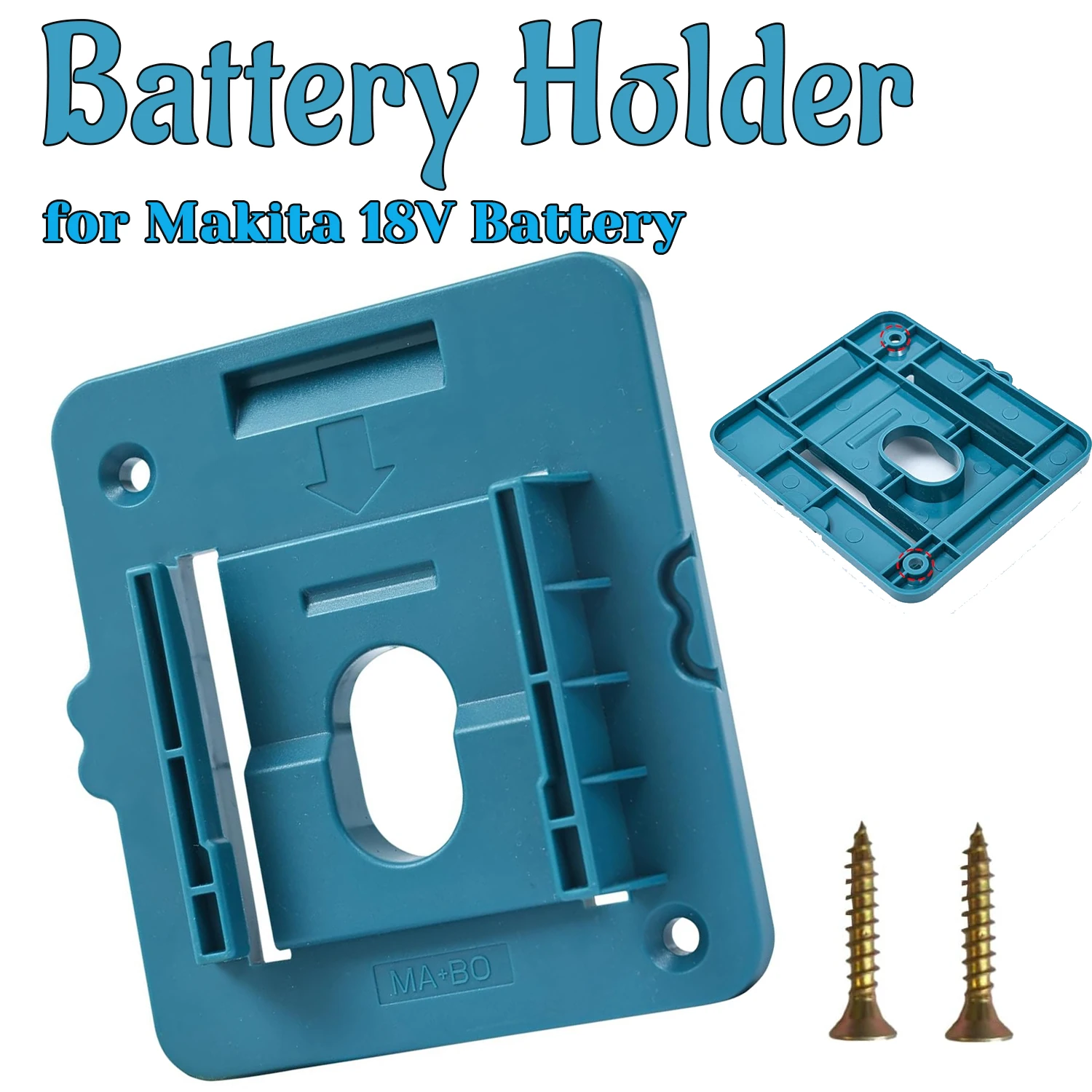 Soporte de pared batería Makita 18V en ABS con tornillos, sin batería - imagen 5