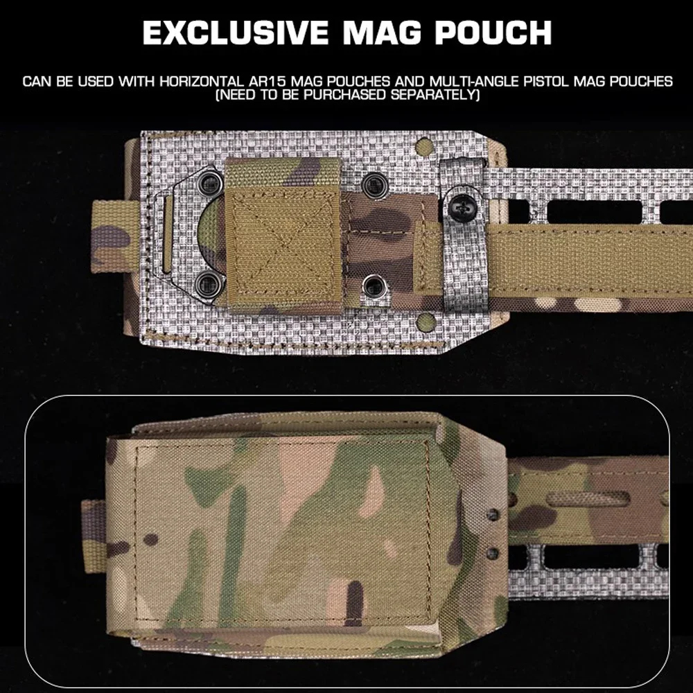Cinturón táctico MOLLE Airsoft ligero con liberación rápida - imagen 5