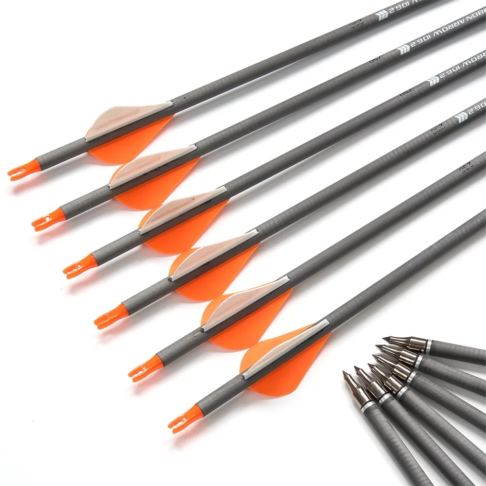 Toparchery Flechas de carbono para arco recurvo con puntas reemplazables - imagen 4