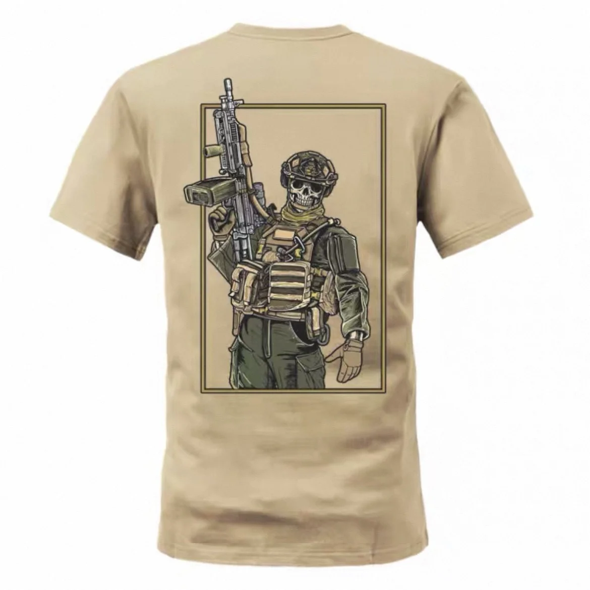 Tough Guy Club camiseta militar de algodón puro, estampado manga corta - imagen 4