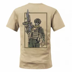 Tough Guy Club camiseta militar de algodón puro, estampado manga corta