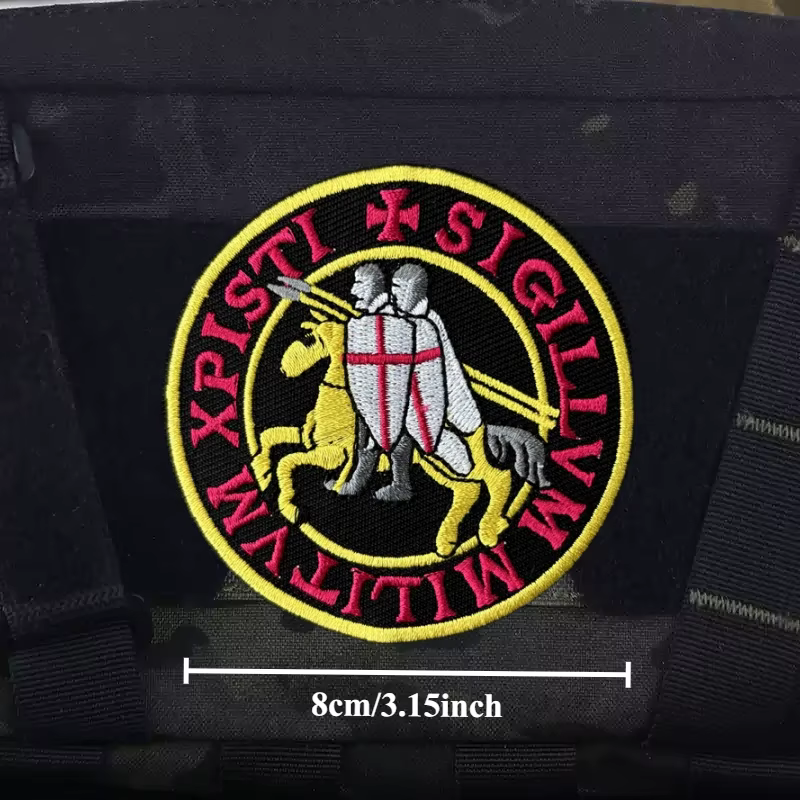 Parche táctico bordado templarios – insignia militar para ropa - imagen 5