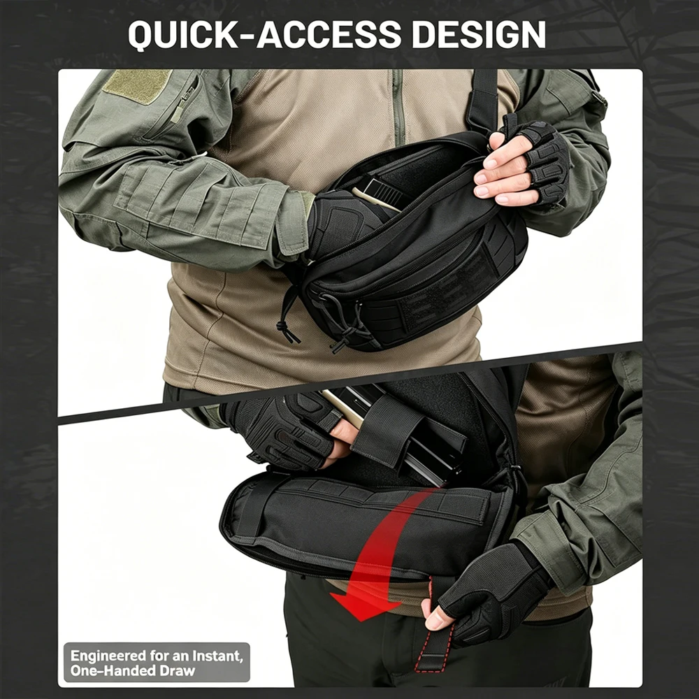 Funda táctica de pistola liberación rápida oculta riñonera