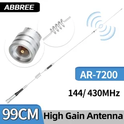 ABBREE AR-7200 Radio móvil VHF UHF antena alta ganancia PL259
