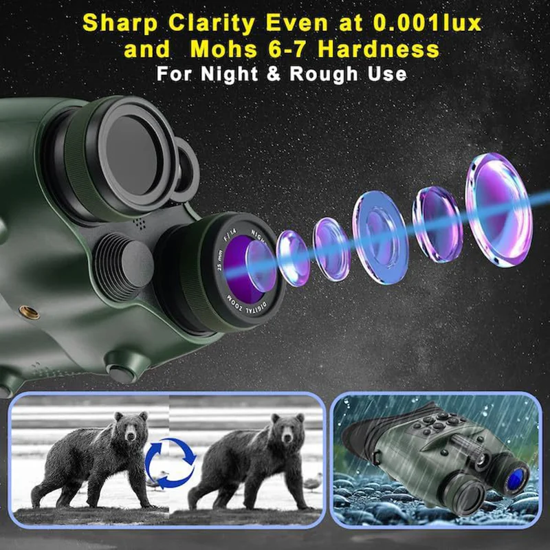 Binoculares infrarrojos visión nocturna con linterna táctica - imagen 2