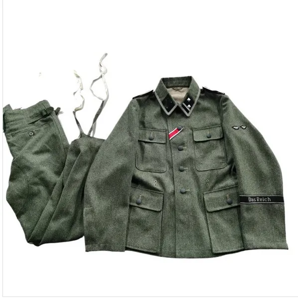 Uniforme militar de lana gris-verde estilo M43 alemán