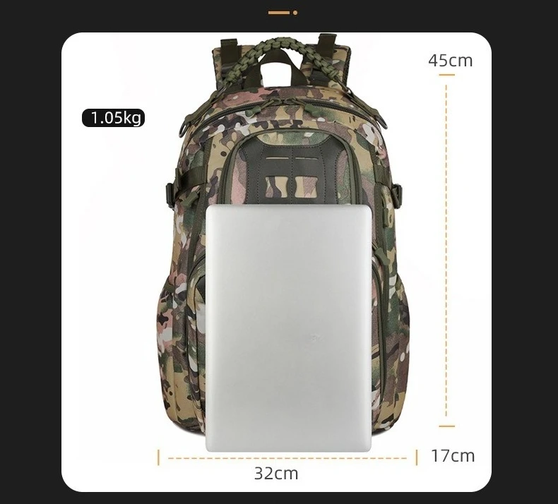 Detalle del sistema MOLLE y correajes
