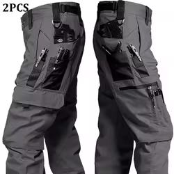 Pantalones tácticos hombre cargo ripstop ajustables antiarañazos