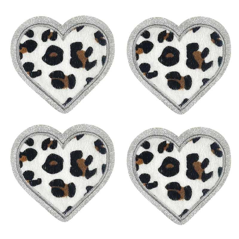 Parches termoadhesivos bordados animal print cebra leopardo corazón - imagen 3