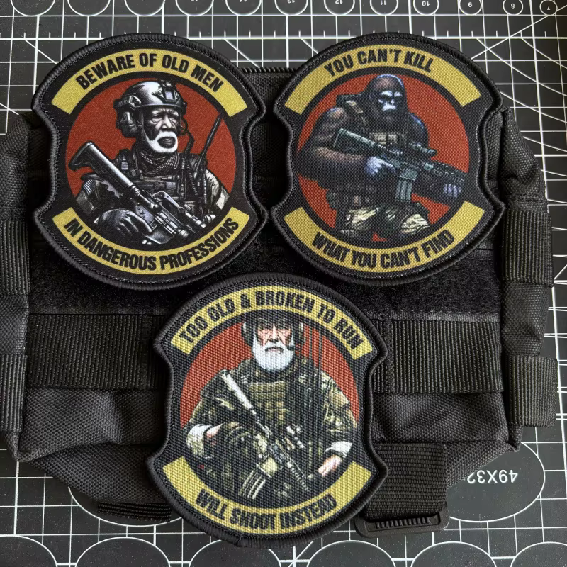 Parche táctico moral infantería anciano peligroso gancho y bucle - imagen 4