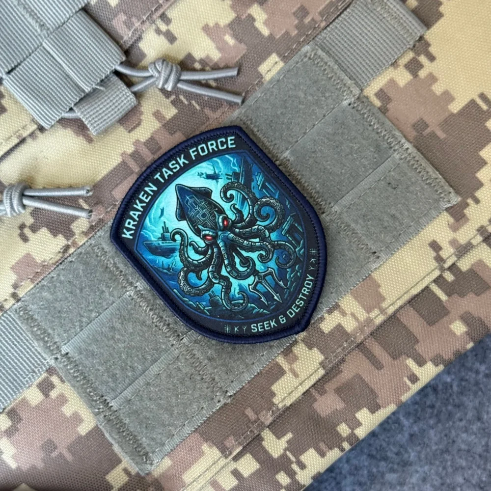Parche táctico velcro pulpo Brigada Kraken estampado para gorra - imagen 3