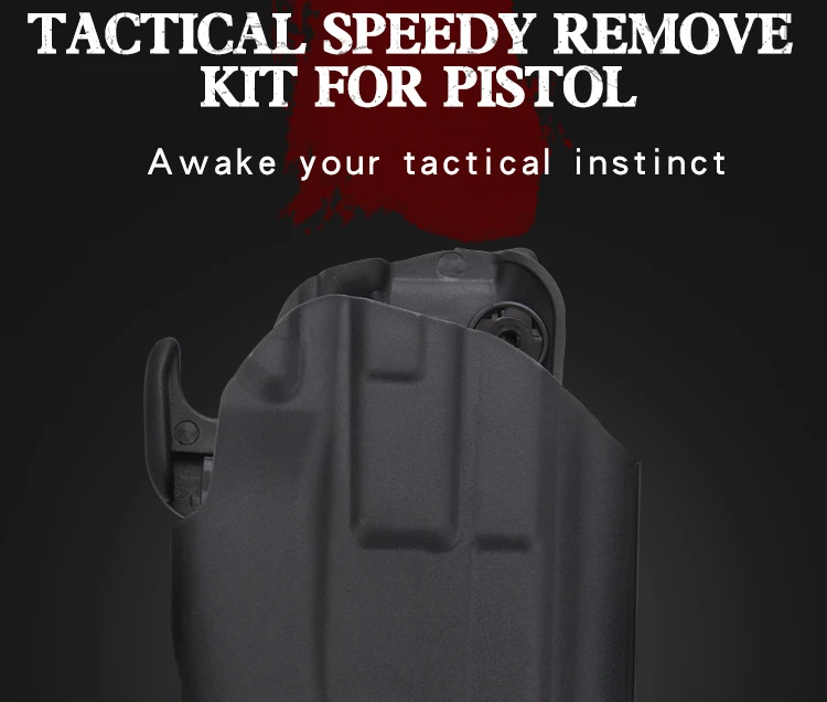 Funda táctica en cinturón para pistola en uso