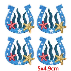 Parches termoadhesivos bordados vaquero costero playa para ropa DIY