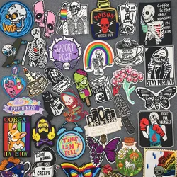 Parche termoadhesivo táctico calavera punk para chaqueta y mochila