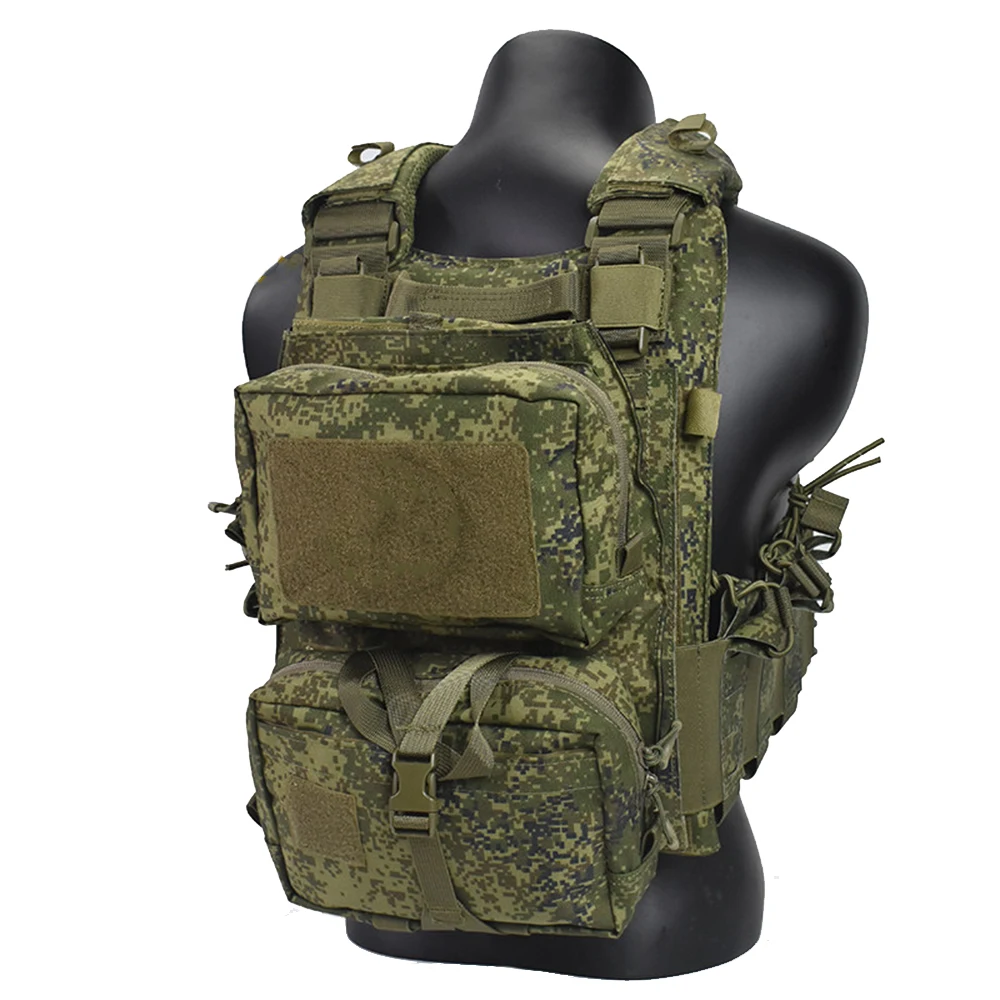 Mochila táctica chaleco EMR verde repelente al agua con hidratación - imagen 5