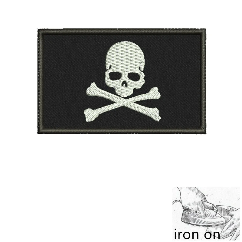 Parche táctico bordado calavera – Velcro para mochila o chaqueta - imagen 3