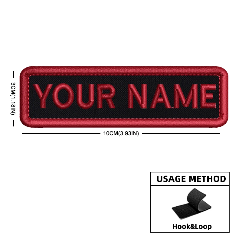 Parche táctico bordado con nombre personalizado, gancho o hierro - imagen 4