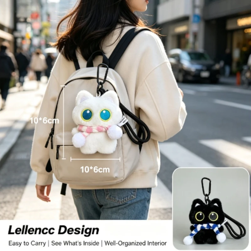 Llavero de peluche gato suave – colgante mini para bolsos - imagen 4
