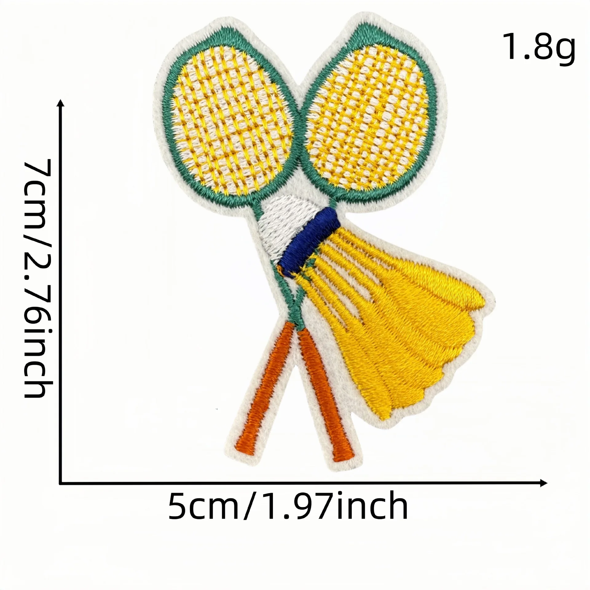 Parche bordado badminton Love adhesivo térmico colorido para ropa