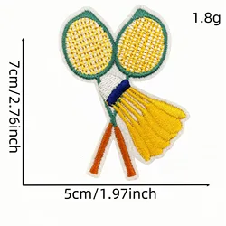 Parche bordado badminton Love adhesivo térmico colorido para ropa