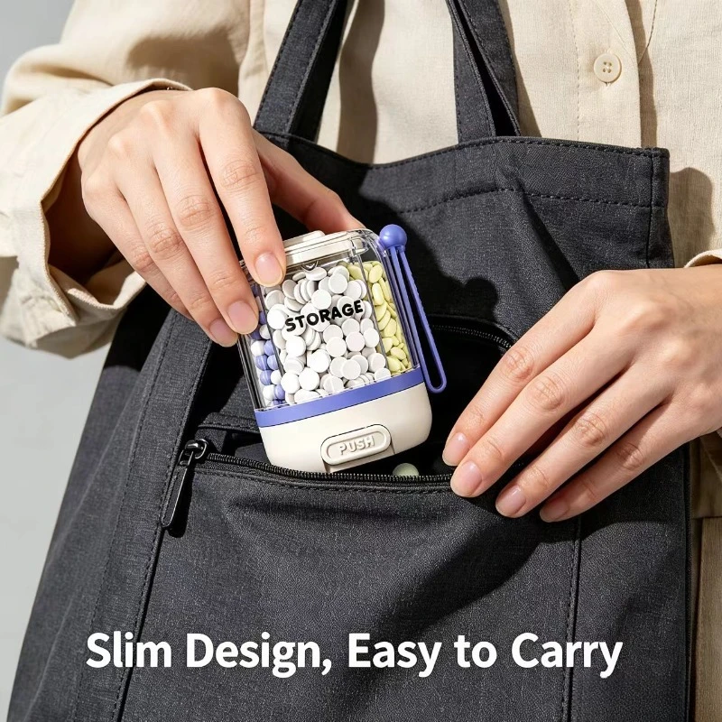 Pastillero tipo prensa portátil con caja de recambio para medicamentos - imagen 2