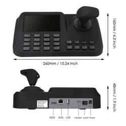 Controlador PTZ con joystick avanzado y unidad de mando para cámara
