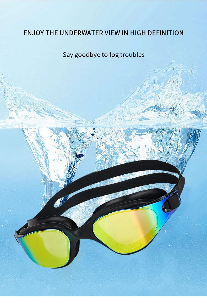 Gafas de natación unisex antivaho impermeables silicona ajustables - imagen 4