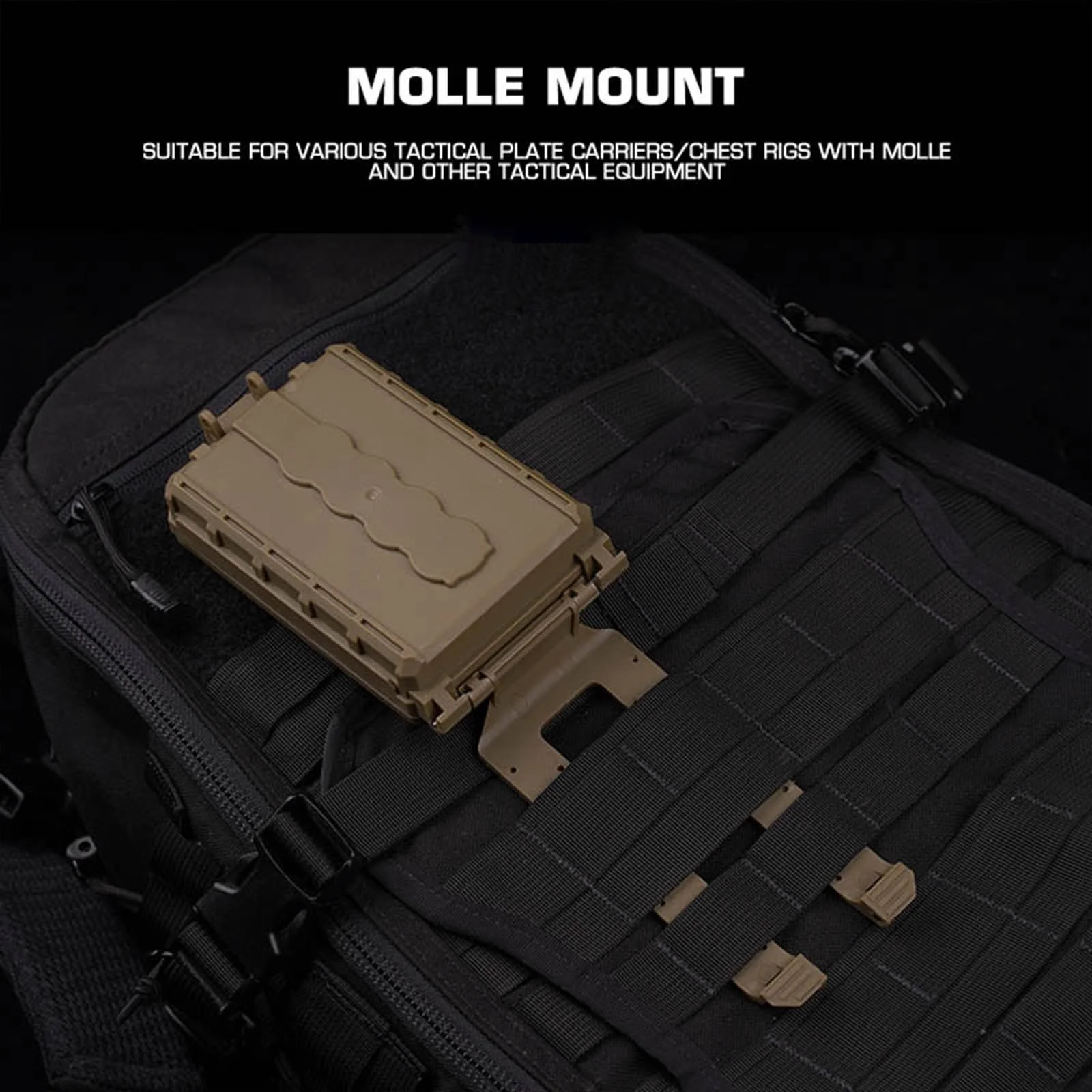 Porta baterías táctico MOLLE impermeable modular para chalecos - imagen 3