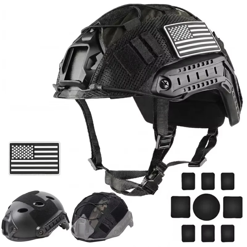 Casco táctico Fast PJ ABS con almohadillas y funda protectora - imagen 2