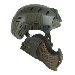 Casco táctico Wendy con máscara media cara abatible para airsoft