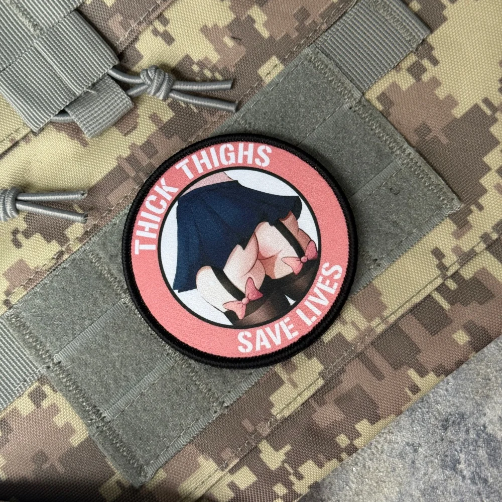 Parche táctico moral impreso diseño femenino con velcro y adhesivo