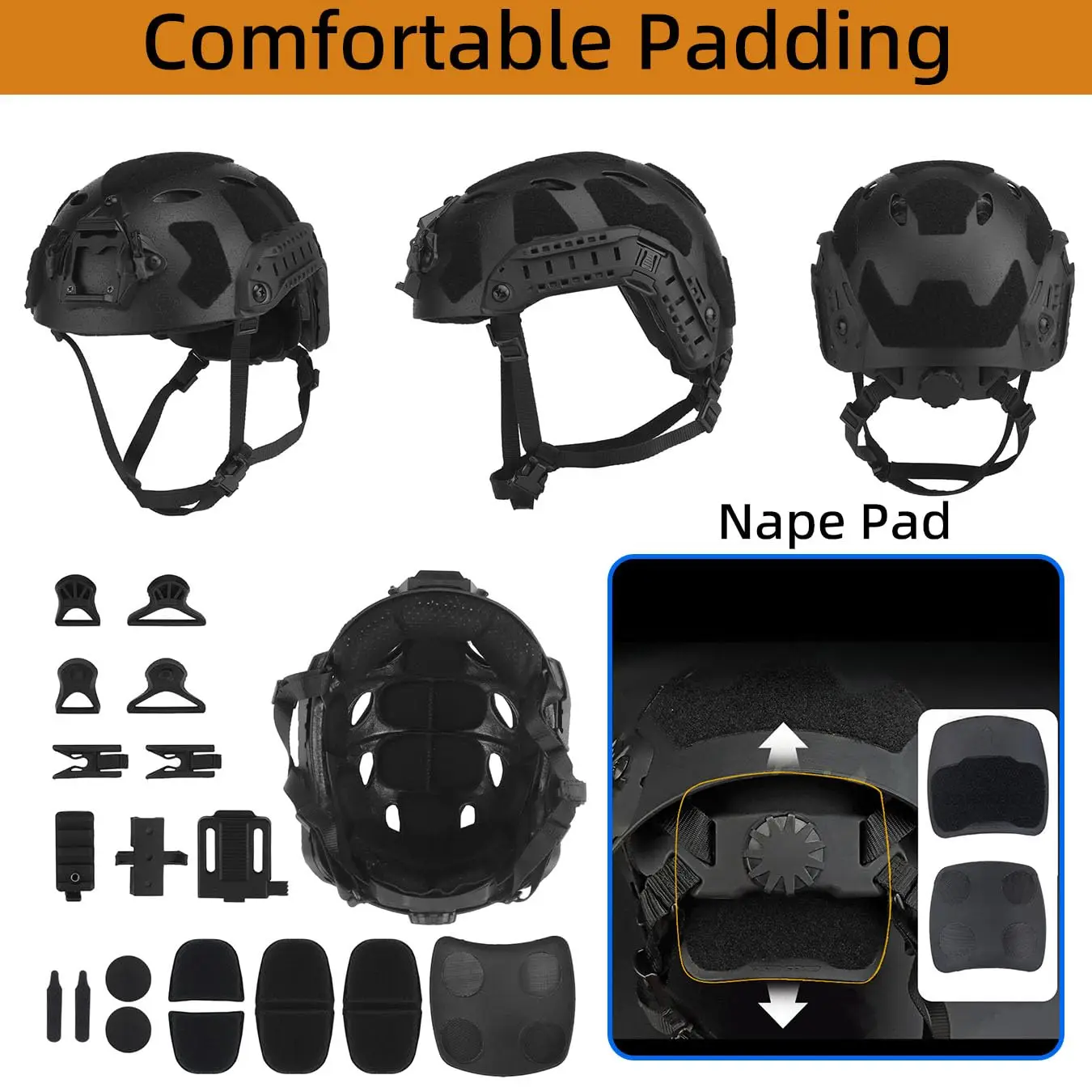Casco táctico modular ajustable para airsoft con auriculares - imagen 3