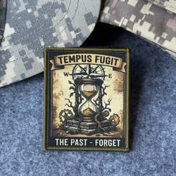 TEMPUS FUGIT Parche táctico moral reloj de arena gancho y bucle