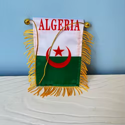 Bandera de Argelia doble cara colgante impresa en tela opaca