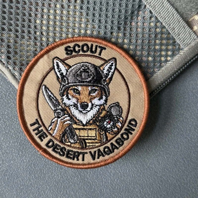 Parche táctico Fox bordado con velcro gancho y bucle para mochila - imagen 2