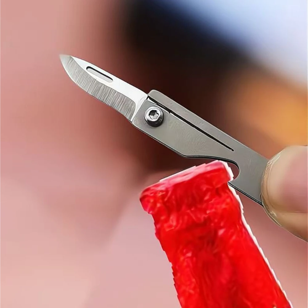 Navaja táctica de bolsillo de titanio plegable para llavero - imagen 3