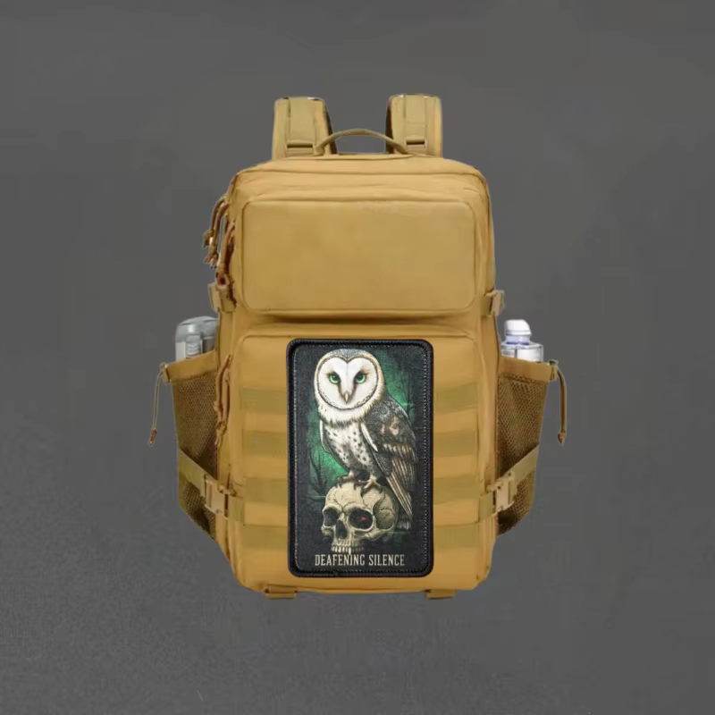 Parche táctico búho calavera con gancho y bucle para mochila