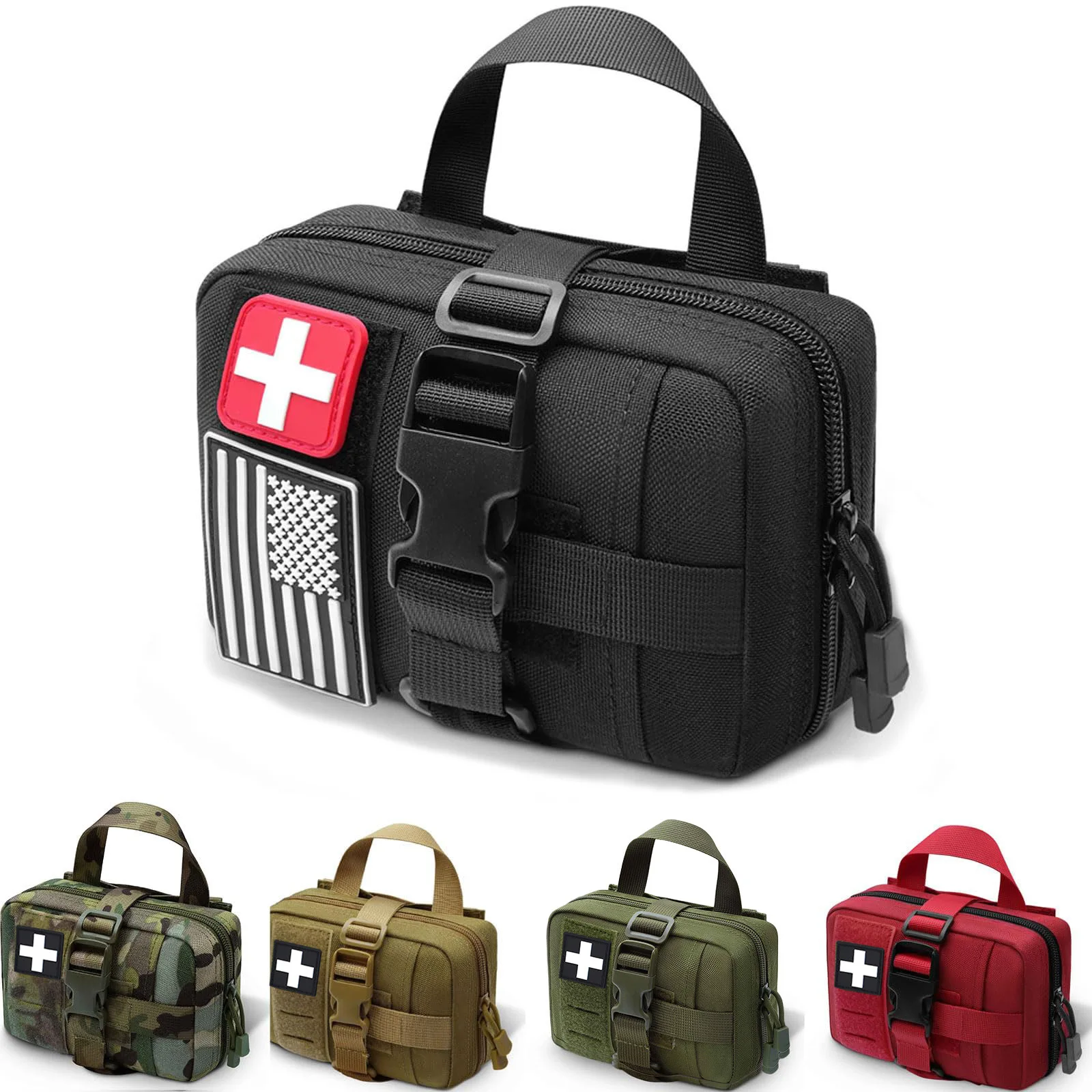 Bolsa táctica primeros auxilios nailon con parche cruzado - imagen 3