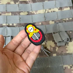 Parche táctico PVC Matryoshka esqueleto con velcro para ropa