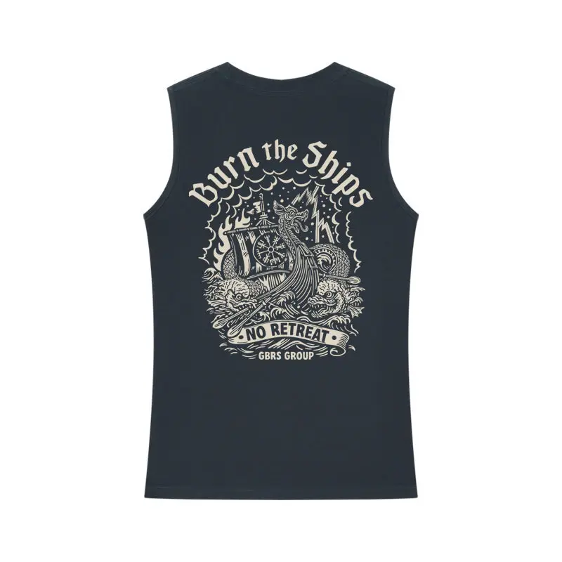 Tank top táctica negra sin mangas, cuello redondo corte holgado - imagen 4