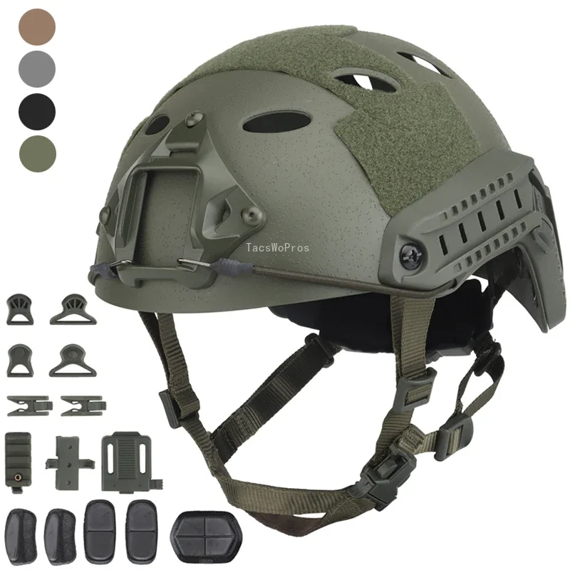 Casco Airsoft FAST PJ para combate táctico al aire libre resistente