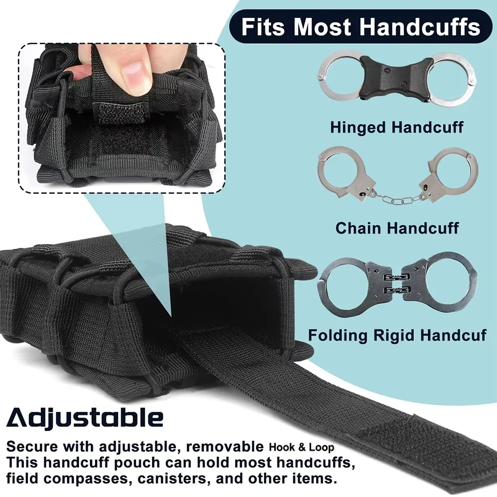 Funda universal esposas MOLLE táctica con tapa abierta para cinturón