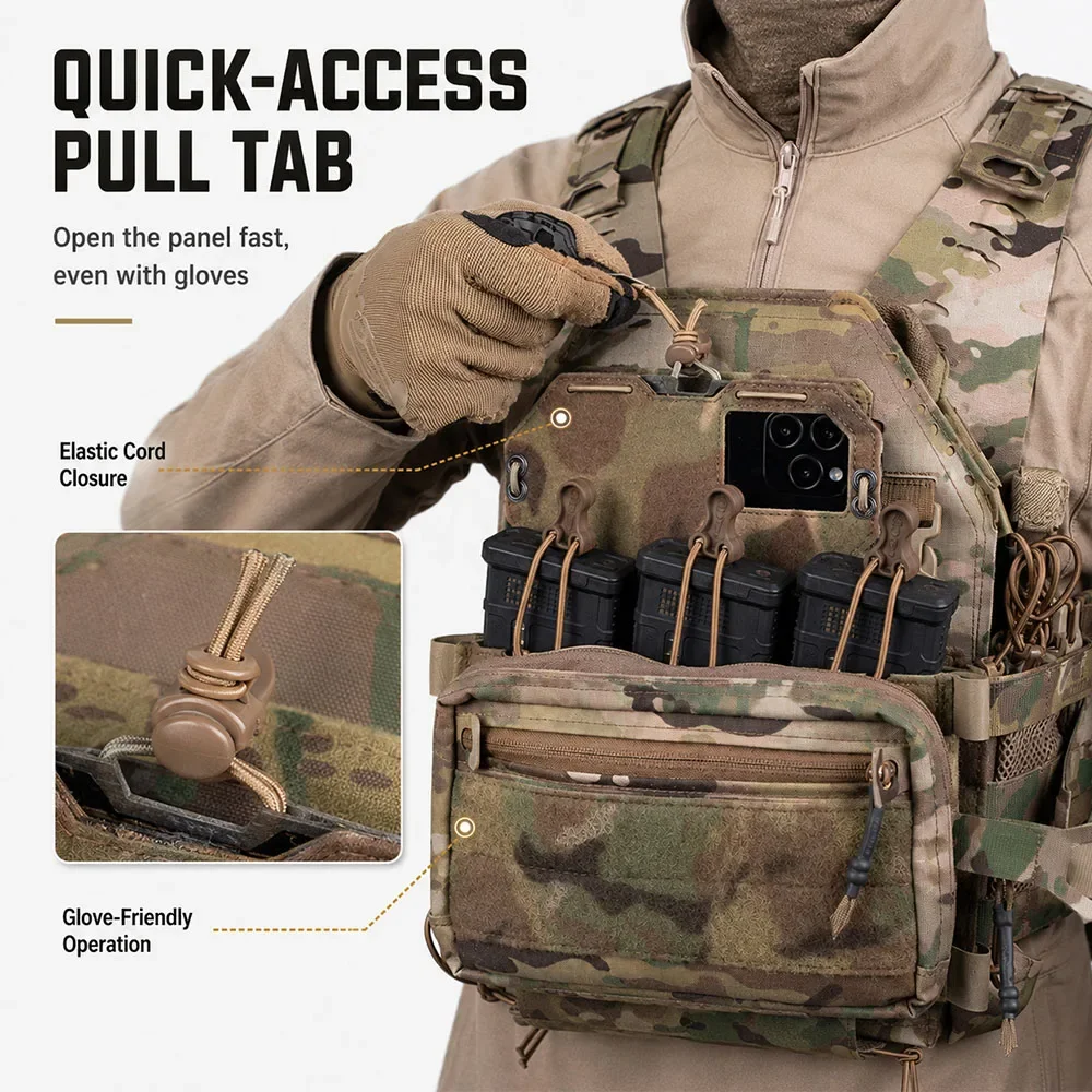 Soporte táctico MOLLE plegable para móvil con cordón elástico ajustable - imagen 5